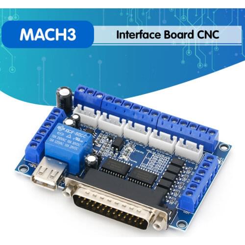 MACH3 Interface Board CNC 5 Axis With Optocoupler Adapter Stepper Motor Driver + USB cable