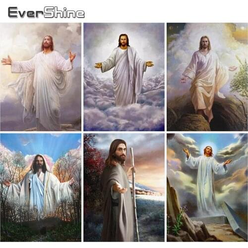 Evershine Full Drill Square Diamond Painting Jesus Mosaic Art Diamond Embroidery Portrait Handmade Gift Cross Stitch Home Decor