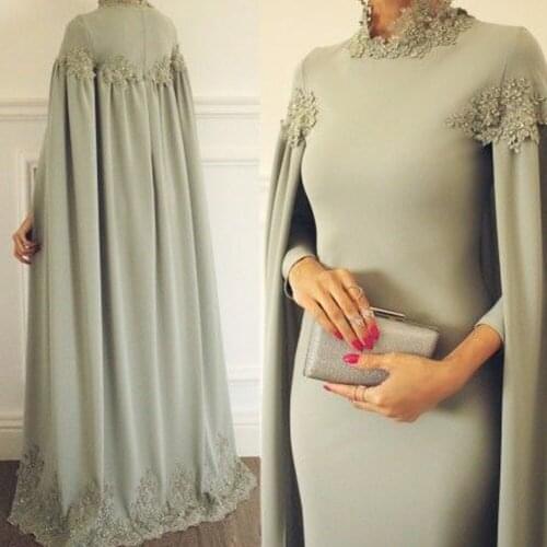 Sliver prom dresses 2020 jacket lace appliques mermaid evening dresses formal dresses