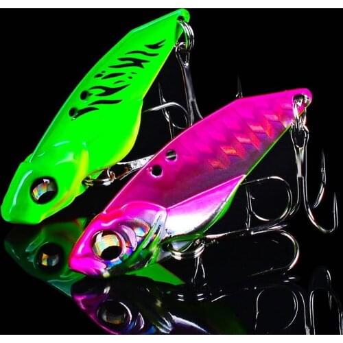 1pc Metal VIB Blade Lure 3D Eyes Pencil 5g-7g-10g-15g Spoon Spinner Painting Fishing Lure Hard Bait Fishing Tackle Treble Hook