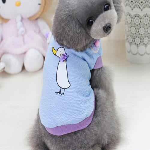 Dogs Fashion Warm Dog Vest Chest Cute Dog Clothes Pet Cat Autumn Thick White Goose Flower Pattern Vest Fabric Patched Dog Clothe