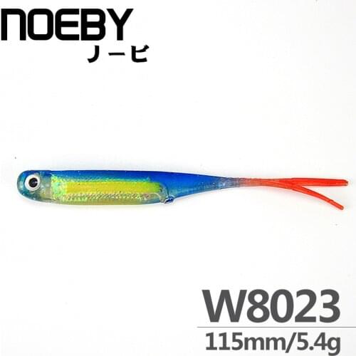 NOEBY 4pcs/lot Soft Lure 115mm/5.3g Soft Fishing Lure Swimbait Silver Carp Fish Fishing Tackle lure Artificial Bait 3D Soft Bait