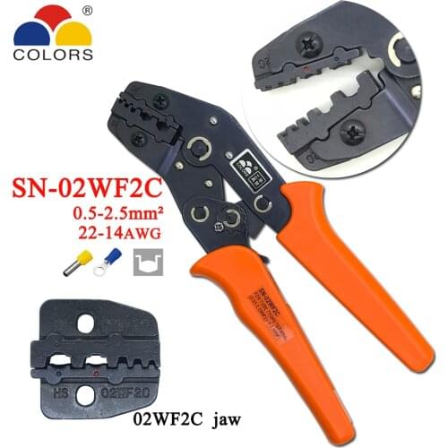 COLORS SN-02WF2C crimping pliers 0.5-2.5mm2 20-13AWG european style for tube terminals and insulation terminals clamp hand tools