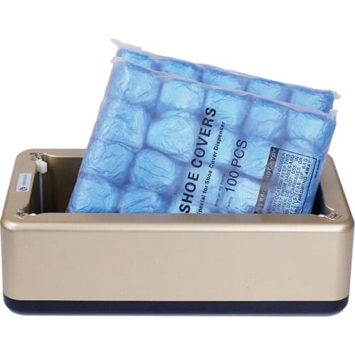 Disposable T-Buckle Overshoes for Automatic Shoe Cover Dispensers Dustproof Boot Covers Waterproof Plastic and Non-Woven Indoor