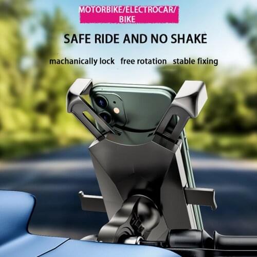 Bicycle Phone Holder Scooter Phone Holder Motorcycle Phone Holder Bike Navigation Holder Shockproof Free Rotation Bike Holder