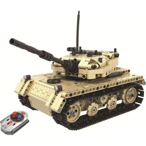 Military Series RC Heavy Tank Main Battle Tank Army Model Splicing City Building Blocks Classic Kids Toys Boys Gifts