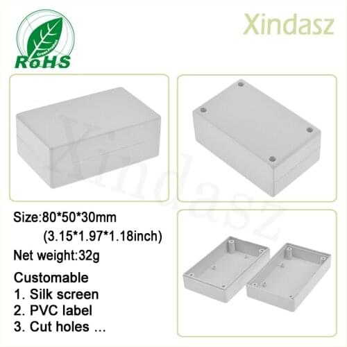 XD0104092 10pcs/Lot)80*50*32mm plastic enclosure electronic junction box Plastic electronics project box