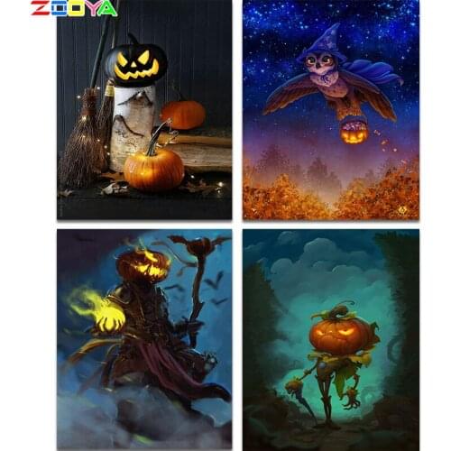 ZOOYA 5D diamond painting Halloween gift pumpkin knight diamond embroidery mosaic puzzle animal owl Diy home decoration new sale