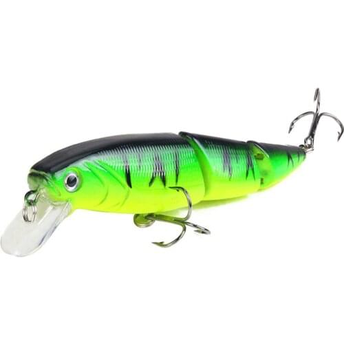 1pcs 3 Segment Fishing Lure 11cm 15.5g 3D Eyes Lifelike Fishing Hard Bait Crankbait with 2 Hooks Pesca Wobbler Fishing Tackle