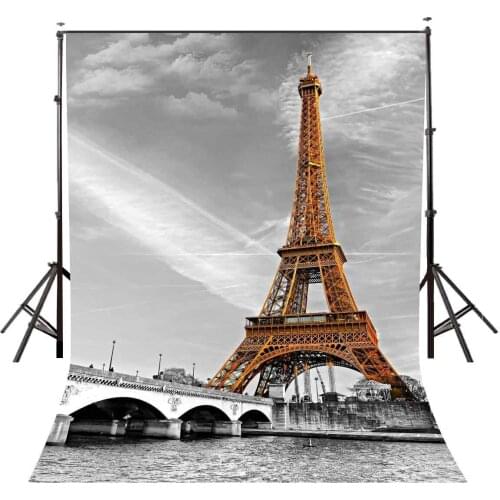 150x220cm French Paris Eiffel Tower Photography Backdrop Gray background Props for Video Shooting Studio