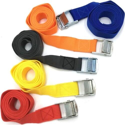 2M Cargo Straps Buckle Tie-Down Belt for Car motorcycle bike With Metal Buckle Tow Rope Strong Ratchet Belt for Luggage Bag