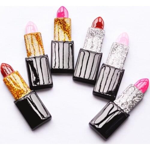 24pcs very cute children hair decoration parts resin lipstick for DIY brooch decoration