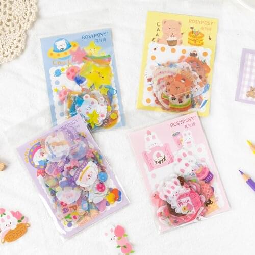 40 Pcs/lot Cute Planet Rabbit Bear Decorative Stickers Scrapbooking Stick Label Diary Stationery Album Kawaii Party Stickers