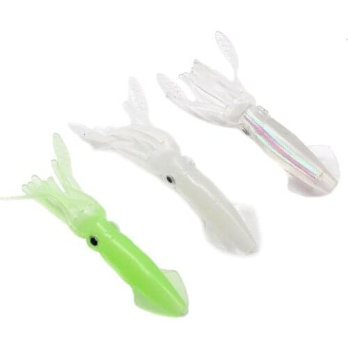 5pcs 10cm8g Luminous Squid Bait Sea Fishing Trolling 7 Color Laser Octopus Simulation Topmouth Culter Luer Soft Lure