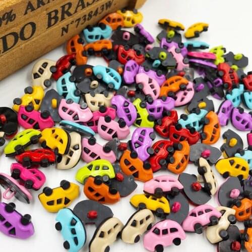 50pcs 17MMx11MM Shank Car Plastic Buttons Mix Colors Childrens Garment Sewing Accessories DIY Scrapbooking Crafts PT197