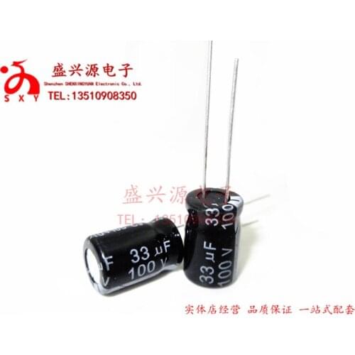 50pcs/Aluminum Electrolytic Capacitor specs 100V33UF 8*12 33UF100V 8X12