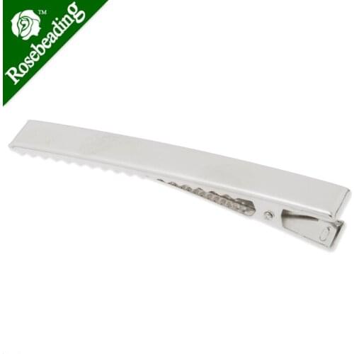 60mm Metal Alligator Hair Clip with Teeth,Nickel color,9.5mm width,20pcs/lot-C4494