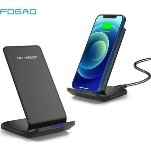 15W Qi Wireless Charger Stand For iPhone 12 11 Pro XS MAX XR X 8 Samsung S21 S20 S10 S9 Fast Charging Dock Station Phone Charger