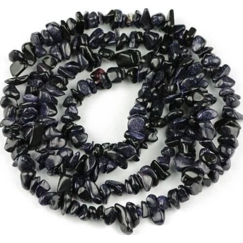 YHBZRET Natural Blue sandstone Irregular Gravel beads 80~86cm Chips beads for Jewelry making bracelet Diy Accessories Wholesale