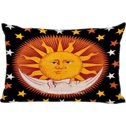 Nice Moon and Sun Pillowcase 45x35cm(One Side) New Rectangle Zipper Print Throw Wedding Decorative Pillowcase Cover
