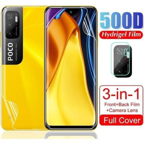 For Xiaomi Poco M3 Pro 5G Soft Hydrogel Screen Protector Camera Lens Front Back Protective Film For Poxo Poko M 3 M3Pro Not Glas