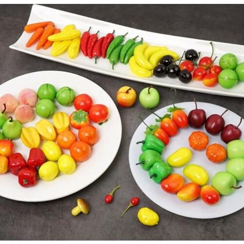 Simulation Mini Fruit Bubble Trumpet Fruit Model Small Vegetable Set Fake Fruit Decoration Prop Simulation Mini Fruit Home Decor
