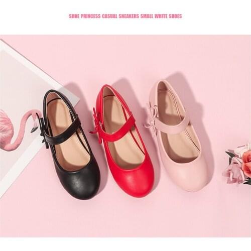 Knot bow Girls dress shoes mary jane flat school shoes Flat princess shoes with sizes 30-36