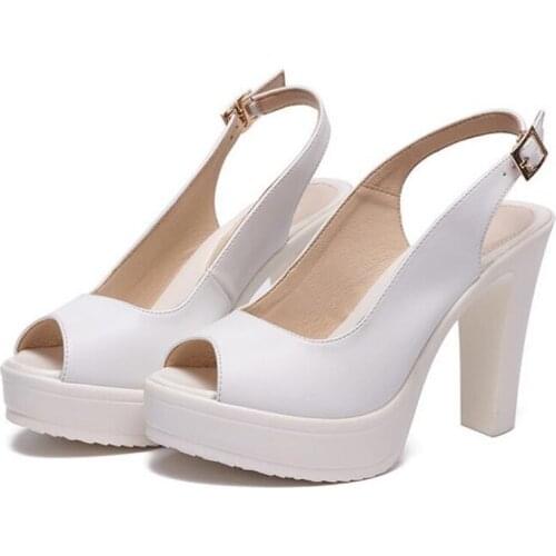 Leather High Heels; 2021 Summer New Fashion Womens Sandals; Fish Mouth Womens Shoes Catwalk Shoes Zapatos De Mujer Fashion