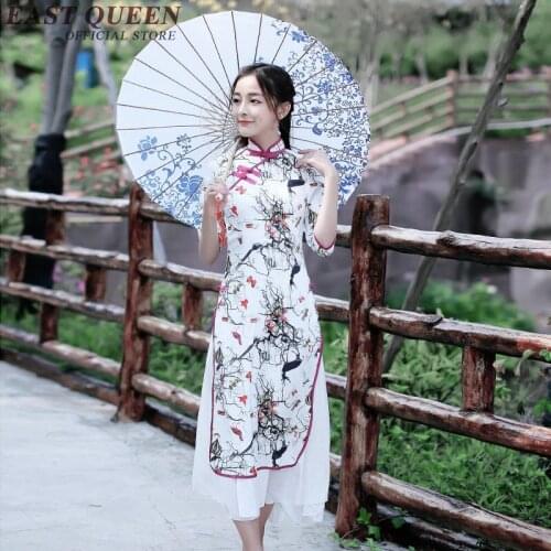 Summer Chinese Oriental Dresses Elegant Oriental Styled Dresses Women Floral Print Traditional Chinese Dress NN0276 cE