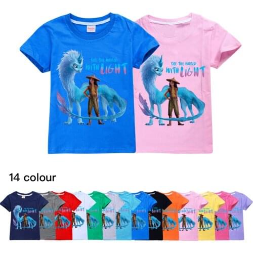 New Cartoon Movie Raya and the Last Dragon Raya T shirts 3D Print Children T-shirt Boy/Girl Kids Short Sleeve Anime Clothes