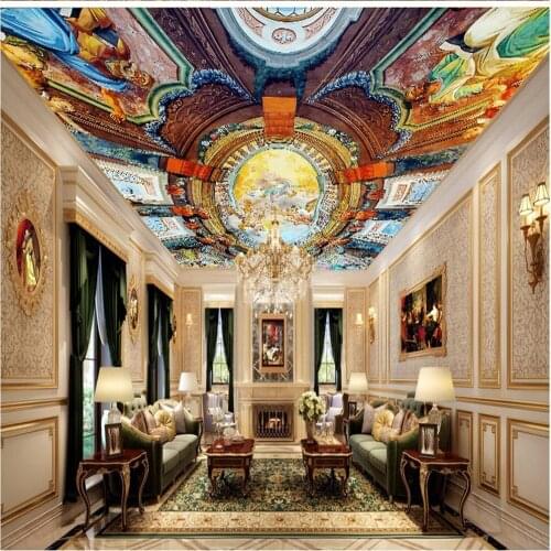 Customized wallpaper for walls Europe angel ceilings 3d murals wallpaper for living room 3d stereoscopic ceilings