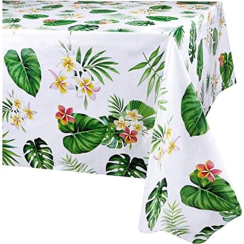Palm Leaves Disposable Tableware Table Cover Tropic Wedding Birthday Table Cloth Jungle Safari Happy Birthday Party Decor Kids