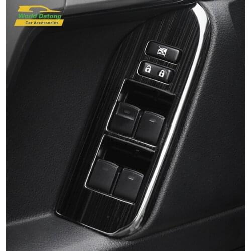Interior Door Armrest Window Switch Control Panel Stainless steel Trim for Toyota Land Cruiser Prado LC150 FJ150 2011 -2018