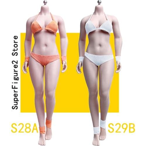 Pichen 27.8CM 1/6 Super Flexible Micro Fat Pale/Suntan Skin Female Mid Bust Seamless Body S29A S29B Model for 1:6 Head