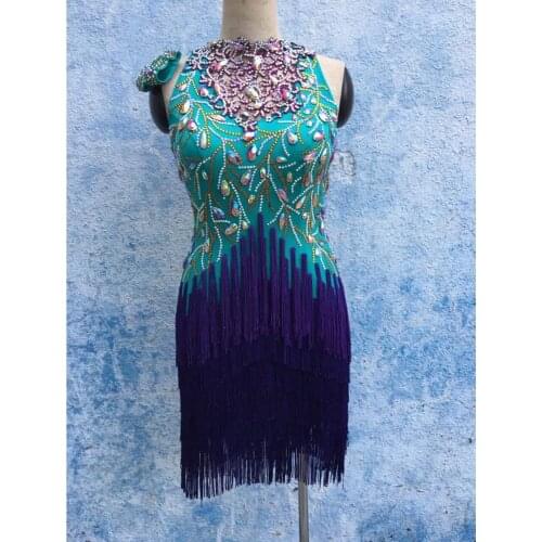 Latin dress fringe dress latin dance dress latin dance competition dresses tassel latin dance dress open back sexy salsa dance