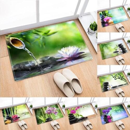 Sholisa Anti Slip Bathroom Carpet Rug Floor Bath Mat 3D Printed Landsape Water Absorption Living Room Toilet Door