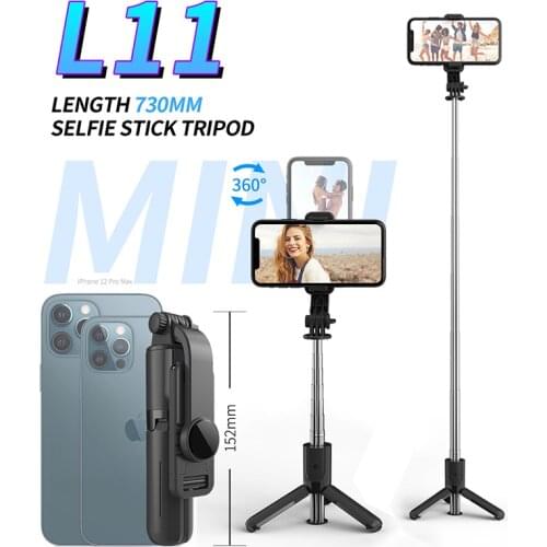 RUZSJ L11 New 3 in 1 Wireless Bluetooth Mini Selfie Stick Foldable Tripod Expandable Monopod For Gopro For Android/IOS Phone