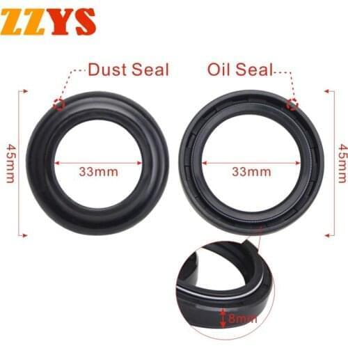 Motorcycle 33 45 8 Fork Oil Seal Dust Seals For Yamaha XV250 XV 250 Virago XV125 XV 125 Virago 97- 99 YZF-R125 TW200 YZF-R15