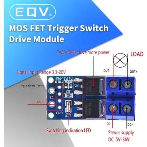 15A 400W MOS FET Trigger Switch Drive Module PWM Regulator Control Panel