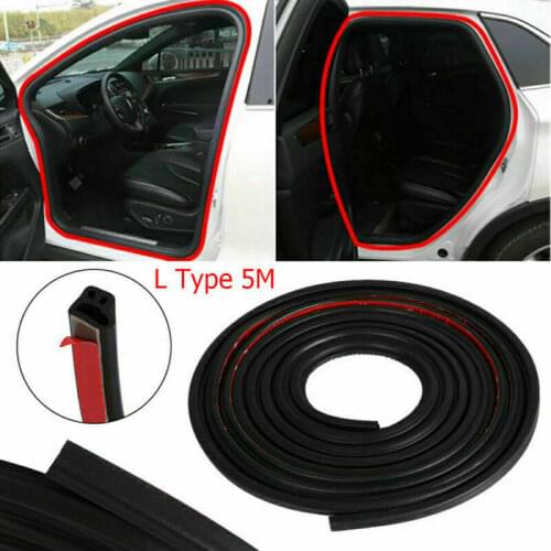 1pc 5M Car Door Rubber Seal Strips Soundproof Car Door Edge Trim Moulding Seal Strips Rubber Weatherstrip L Shape Sealing Strips