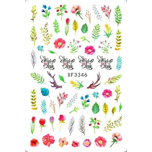 Spring flowers sticker for nail art decoration self glue beauty nail tip manicure accessories nail decals designer XF001