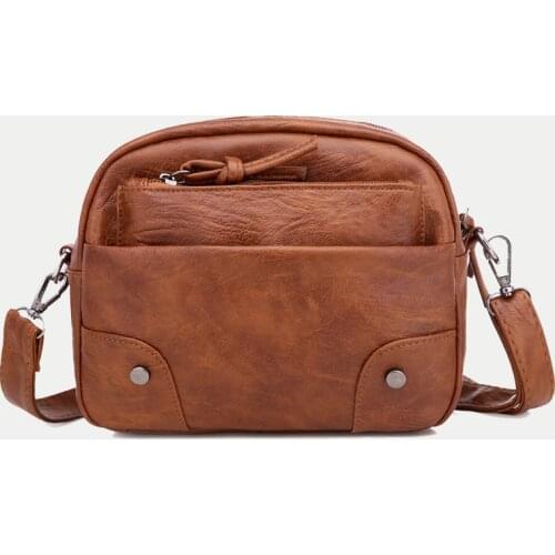 Vintage Simple Women Shoulder Bags Small Handbag Crossbody Phone Purse Pack Soft PU Leather Square Messenger Bags