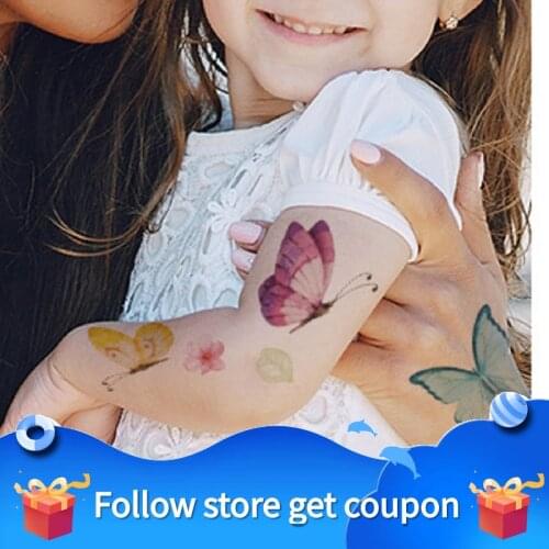 Temporary Tattoo for Women Child Tattoo Stickers Waterproof Butterfly Transfer Paste on Face Arm Leg for Children Body Art Girls