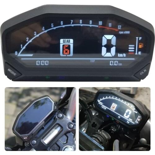 YG150-23 Universal Motorcycle LED LCD Speedometer Digital Odometer Tachometer for 1,2,4 Cylinders Adjut