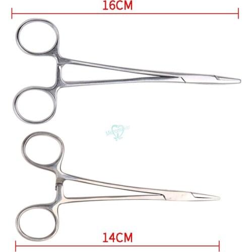1 pc Dental Needle Holder Pliers 16cm/14cm Stainless Steel Forceps Orthodontic Tweezer Dentist Instrument Equipment