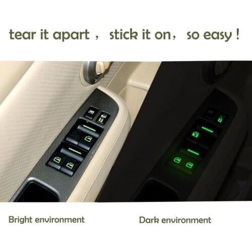 Car styling Button Window General Luminous Sticker for Mitsubishi Pajero Outlander ASX 1Pcs Car window lift luminous sticker
