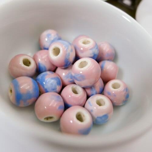 10# 40pcs Sphere Ceramic Beads Handmade String Porcelain Bead For Jewelry Making 10mm Beads #A314B