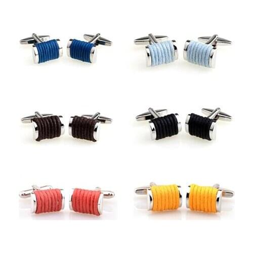 10Pairs/lot Colorful Winding Rope Cufflinks Vintage Arch Shape Shirt Cuff Links Cuff Button Mens Jewelry Gift Copper Made