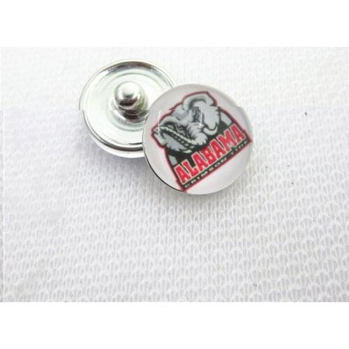 10pcs Alabam-a university Snap buttons 18mm Sports snap buttons Diy Snaps Jewelry Bracelet&bangles charms