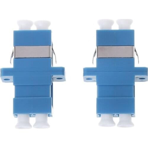 100pcs LC UPC SM Fiber Optic Connector Flange Adapter Coupler Duplex Single Mode